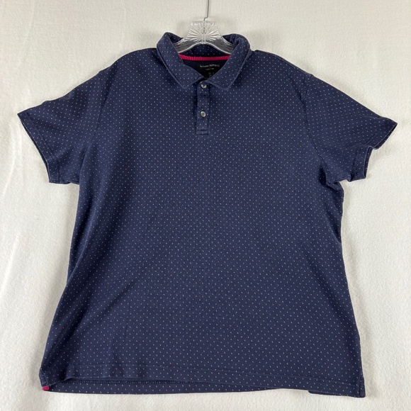 Banana Republic Other - Banana Republic Dress Polo Shirt, Blue with White, Red Specks,  Men's, Size XL